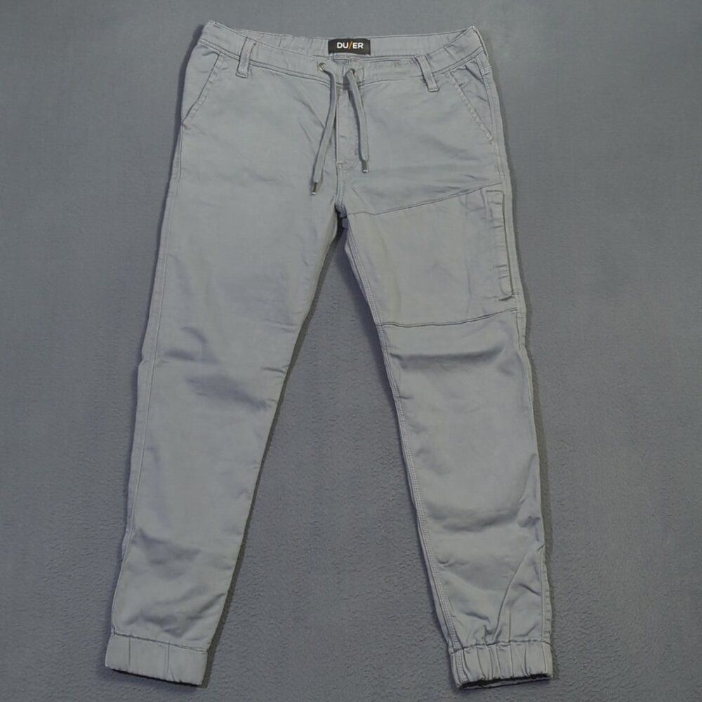DU/ER Pants Men's 33x29 Gray No Sweat Jogger Pull On Elastic Waist Drawstrings